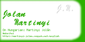 jolan martinyi business card
